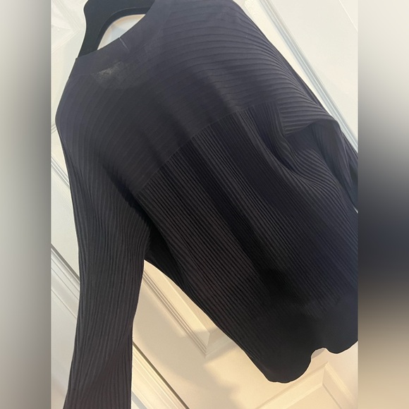 lafayette 148 matching set KNIT RIBBED OPEN FRONT CARDIGAN & bateau neck top L - Picture 10 of 16